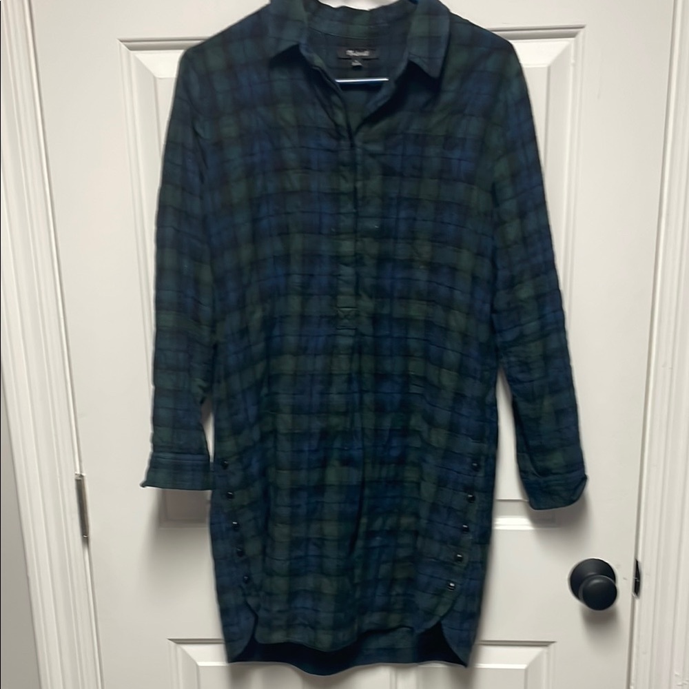 Madewell Plaid Button-Up Shirt Dress